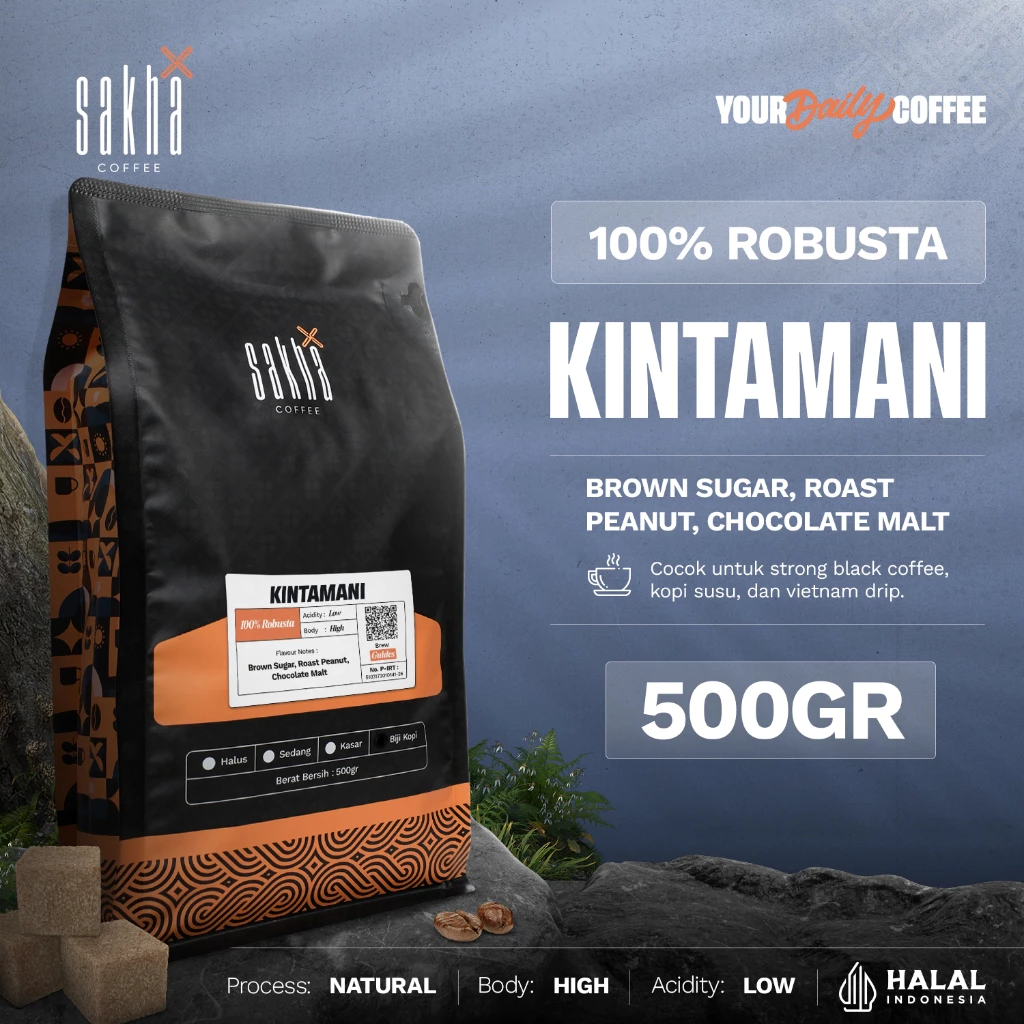 Biji Kopi Bubuk Robusta Bali Kintamani Coffee Roast Bean Espresso Beans 500 Gram Roastery
