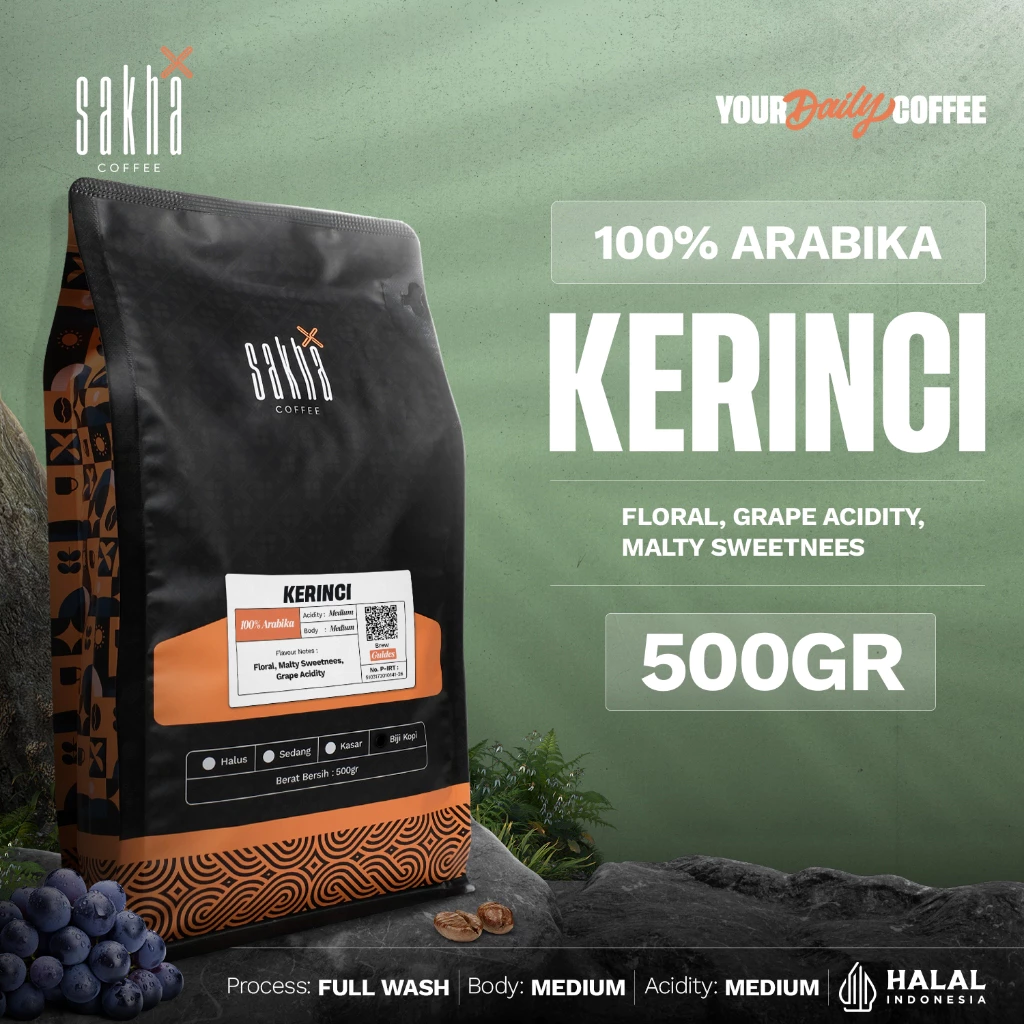 Biji Kopi Bubuk Arabika Kerinci Jambi Arabica Coffee Beans Coffe Roast Espresso Manual Brew 500gr
