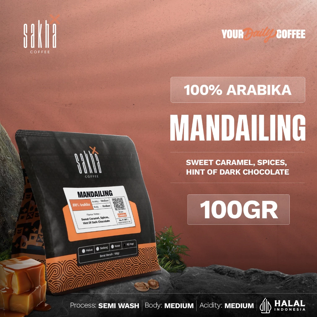 Kopi Arabika Mandailing Mandheling Arabica Coffee Beans 100 Gram Coffe Roastery