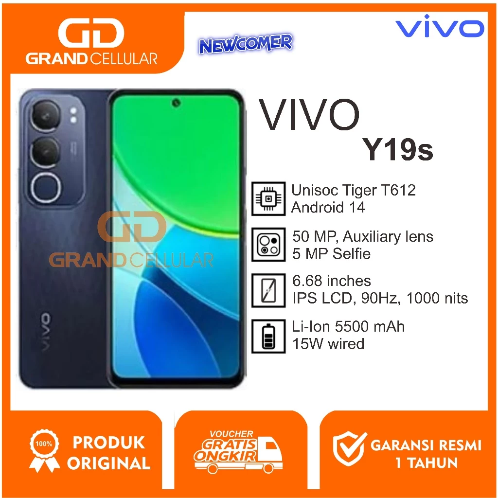 VIVO Y19s 6GB RAM 128GB ROM - 4GB RAM 128GB ROM - 4GB RAM - 64GB ROM Garansi Resmi