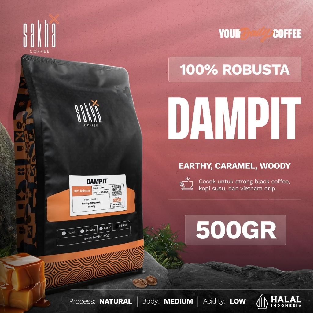 Kopi Fine Robusta Dampit Malang Coffee Roast Beans Espresso 500 Gram Biji Bubuk Sakha Roastery