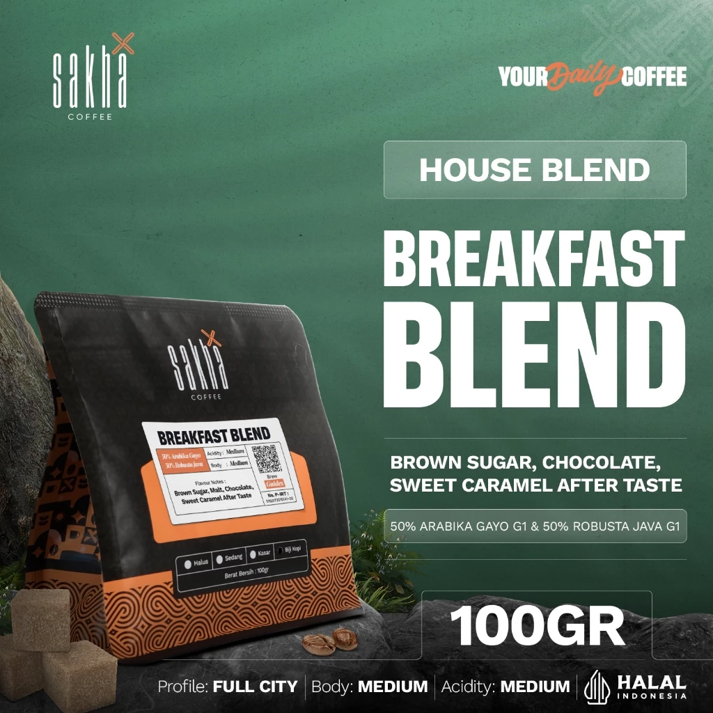 Biji Kopi Bubuk Gold Breakfast Blend Espresso Coffee bean 100gr coffe