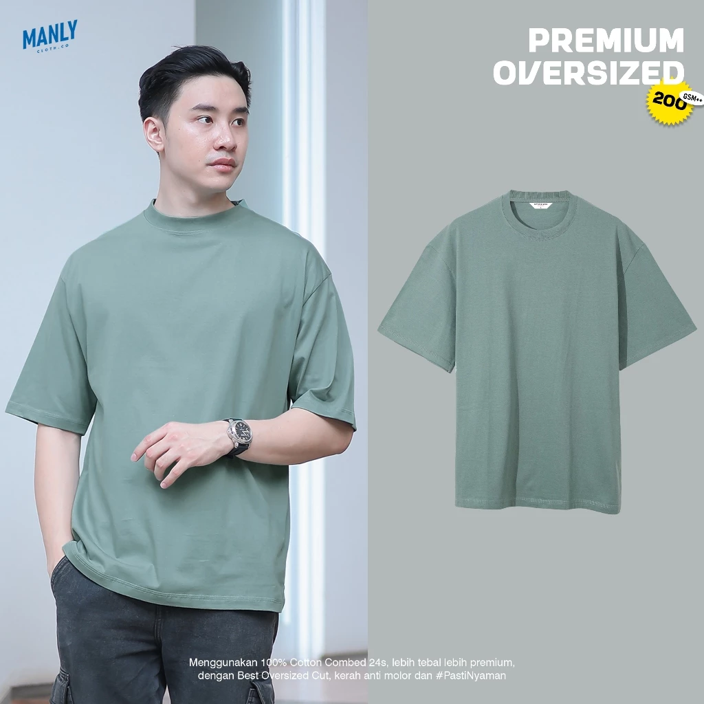 Kaos Oversized Tshirt 200 Gsm Kaos Polos Oversize Heavy Cotton With Combed 24s 200+ Gsm