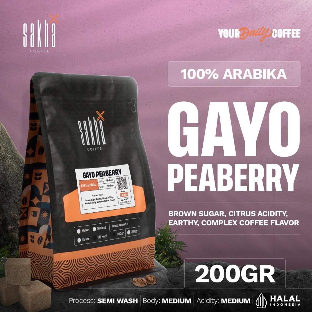 Kopi Lanang Arabika Peaberry Arabica Gayo Aceh Specialty Coffee Roast Espresso Manual Brew 200gr