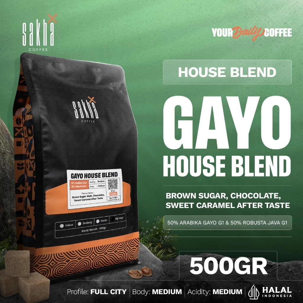 Kopi Arabika Gayo Blend Coffee Espresso 500gr Biji Bubuk Premium Coffe Bubuk Murni Asli