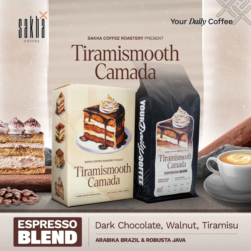 TIRAMISMOOTH CAMADA Kopi Espresso House Blend Coffee Beans Bubuk Asli
