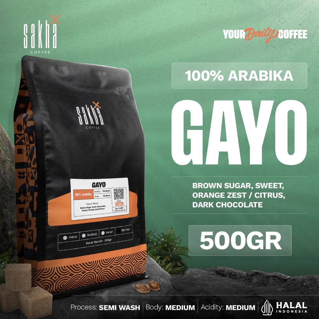 Biji Kopi Bubuk Arabika Gayo Aceh Arabica Coffee Single Origin Grade1 Espresso Manual Brew 500gr
