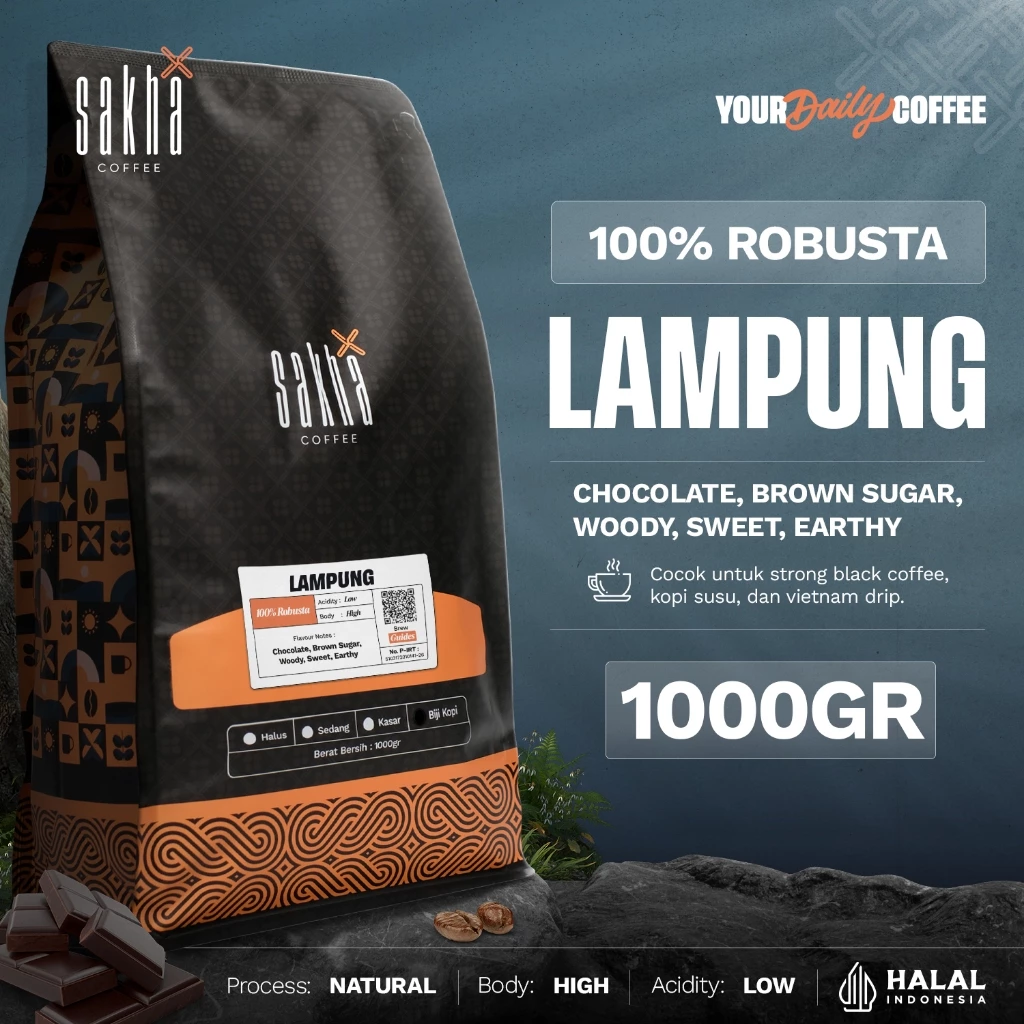 Kopi Robusta Lampung Coffee Roast Bean Espresso Beans 1Kg Biji Bubuk Coffe Roastery