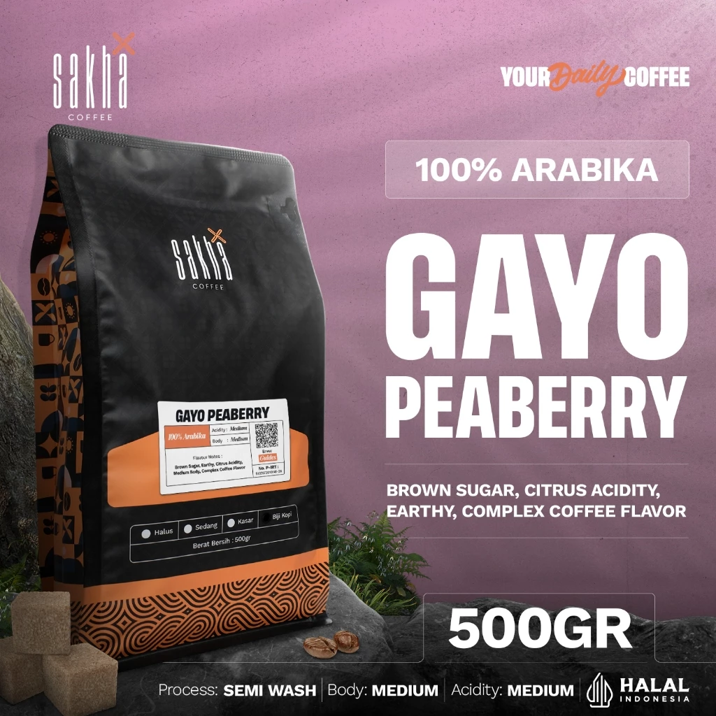 Kopi Lanang Arabika Peaberry Arabica Gayo Aceh Specialty Coffee Beans Espresso Manual Brew 500gr