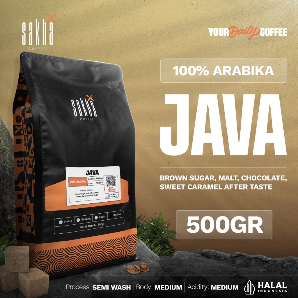 Sakha Coffee Biji Kopi Bubuk Arabika Jawa Java Arabica Coffee Roast Beans 500gr Sakha Coffe Roastery