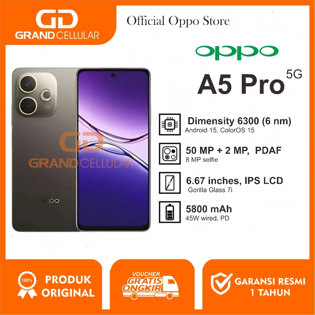Oppo A5 Pro 5G 8/256GB Garansi Resmi