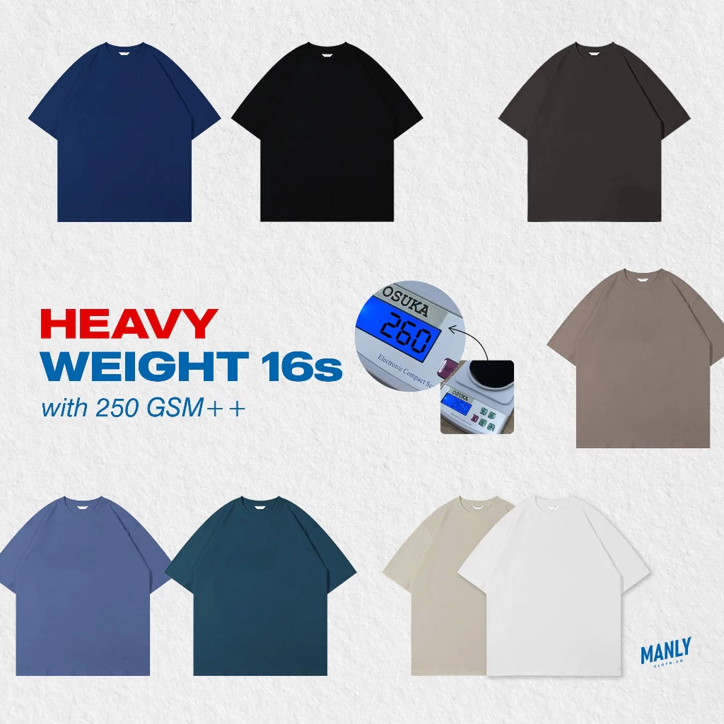 16s HEAVYWEIGHT Boxy Crop T-Shirt with Cotton Combed 16s 250 gsm++