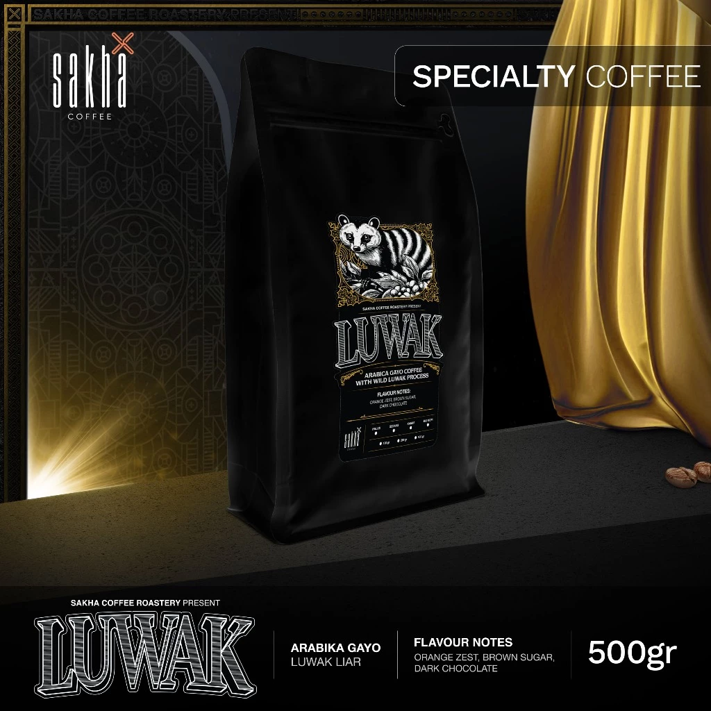 Kopi Luwak Liar Arabika Gayo Aceh Arabica Coffee Beans 500gr Biji Bubuk Coffe Bean Sakha Roastery