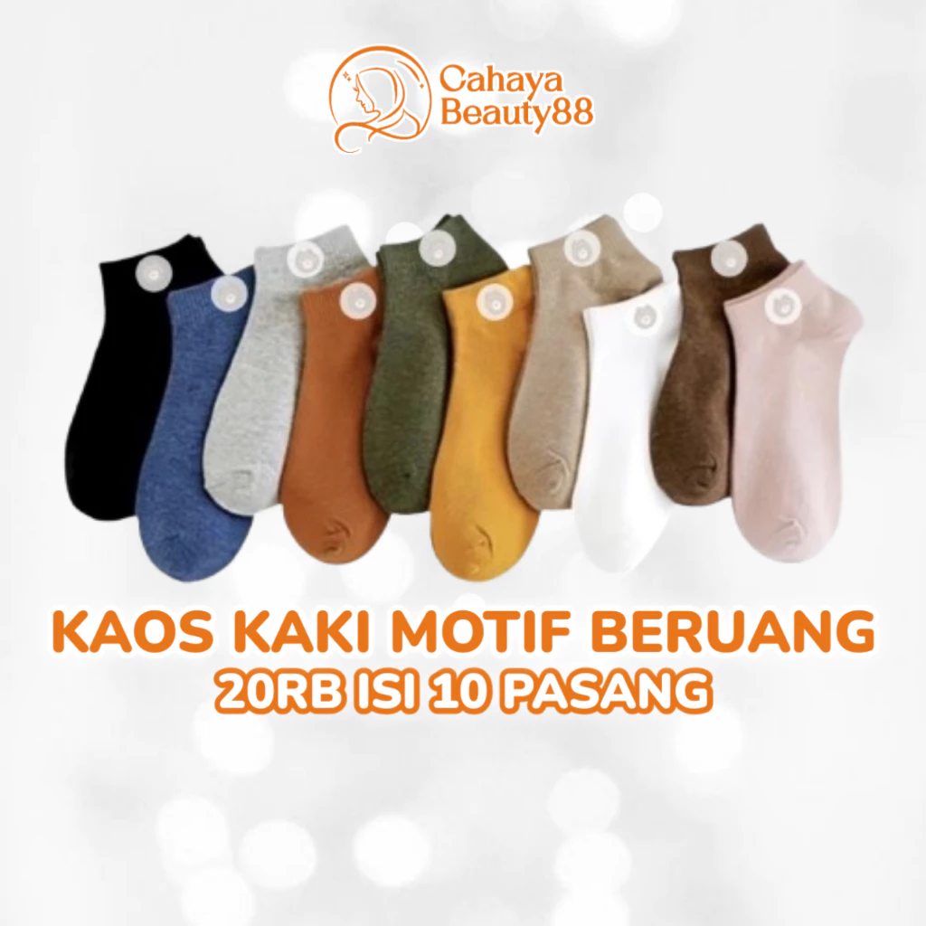 (20Rb Isi 10 Pasang) Kaos Kaki Motif Bear Mix Free Pouch