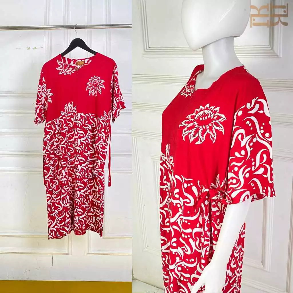 Daster Chibi Resleting Batik Cap Rayon Premium Model Terbaru Kekinian