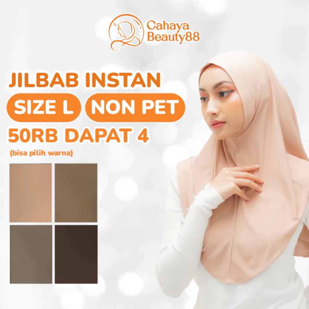 (50Rb Isi 4) Jilbab Instan Kerudung Hijab Bergo Sport Non Ped Size L - Warna Lengkap