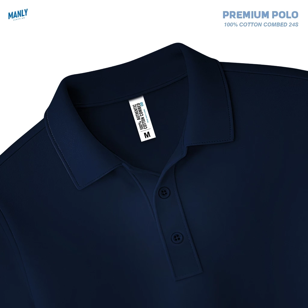 Manly Polo Shirt Premium Biru Navy