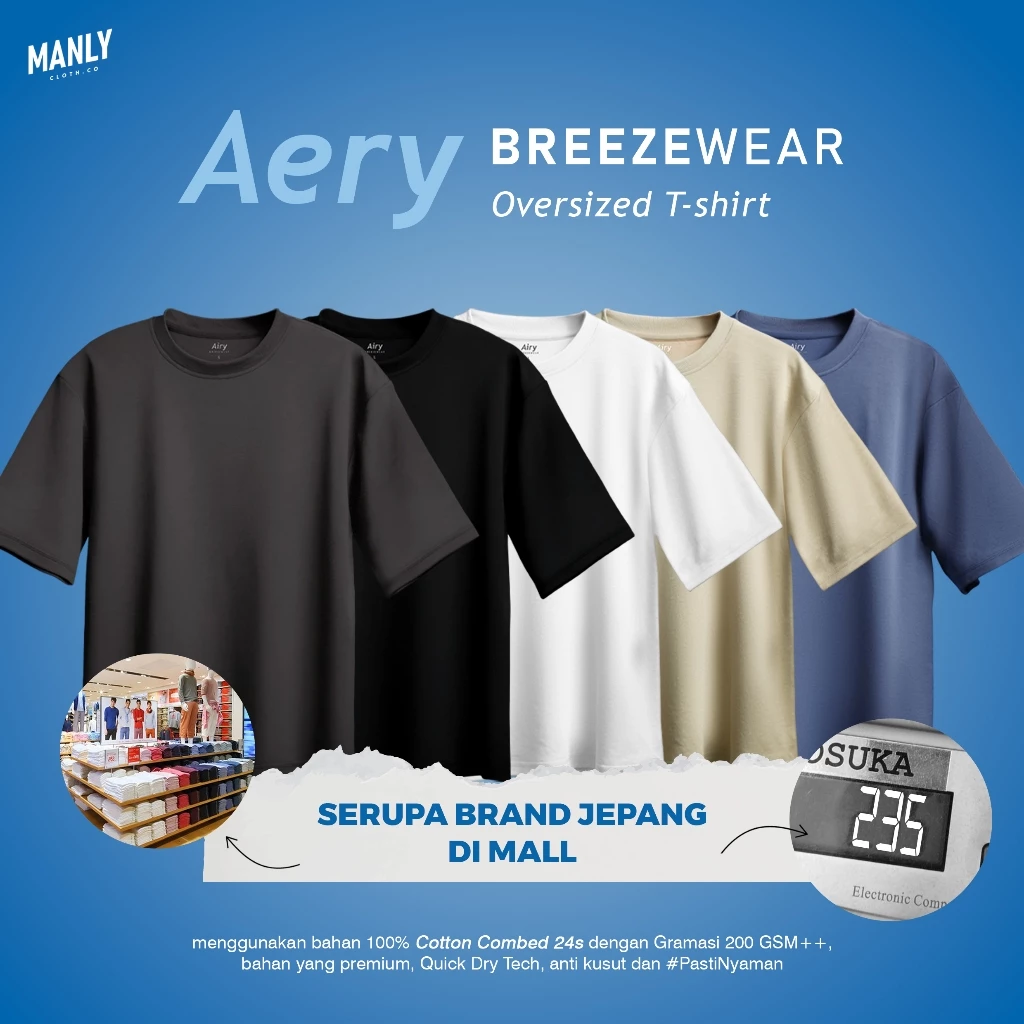 [ AERYsm ] Oversized T-Shirt BreezeWear Quick Dry Tech