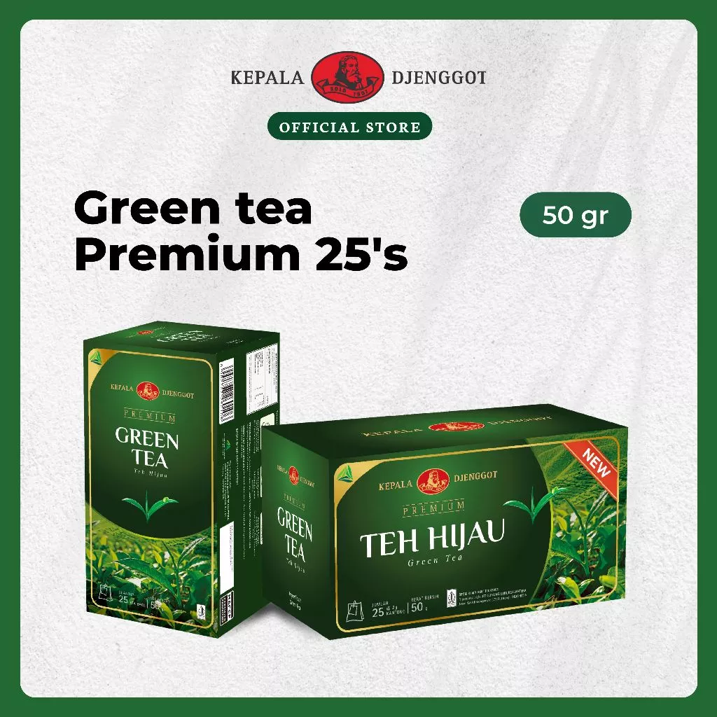 Kepala Djenggot Green Tea Premium 25's 50 gr - Teh Hijau Premium