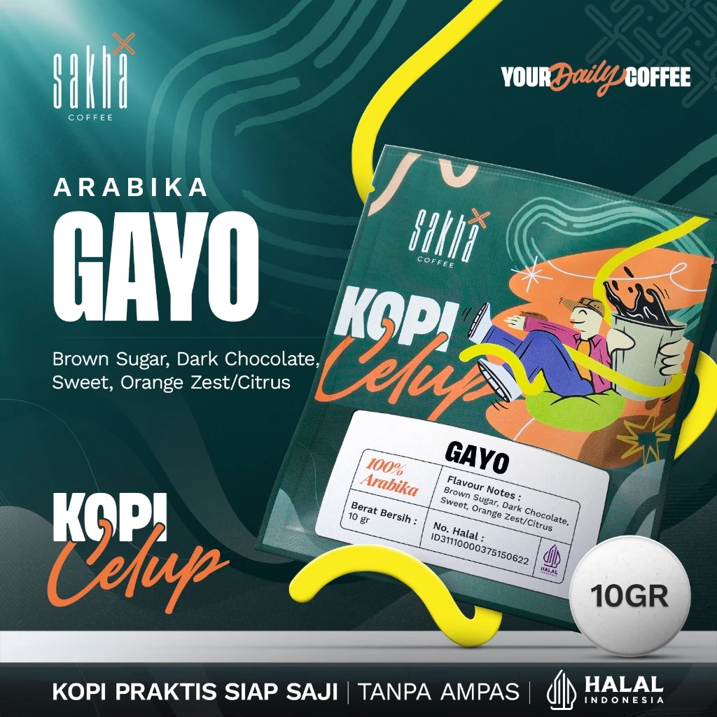 Kopi Celup Arabika Gayo Aceh Asli Murni Tanpa Ampas Tanpa Gula Coffe Instan