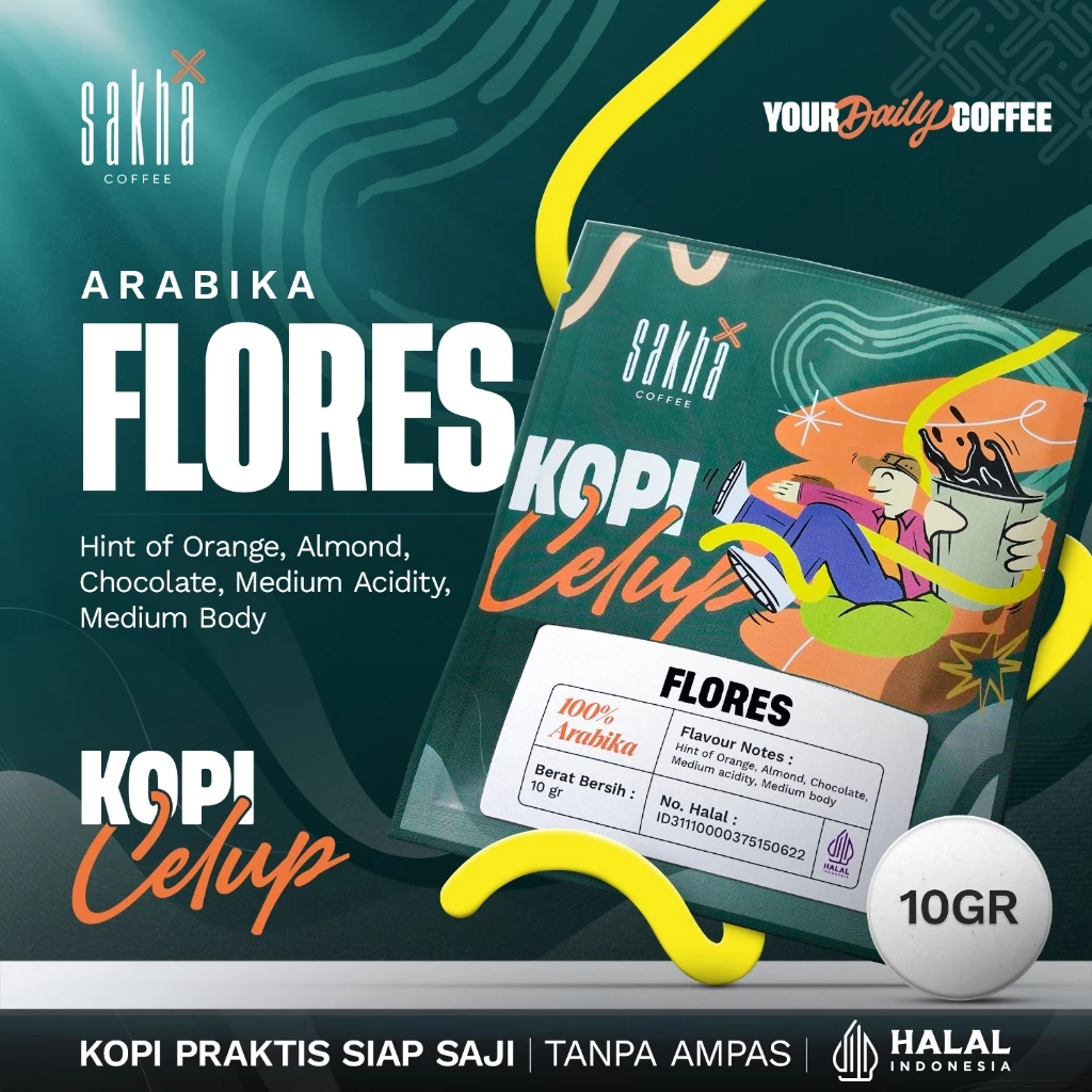 Kopi Celup Arabika Flores Asli Murni Tanpa Ampas Tanpa Gula Coffee Instan