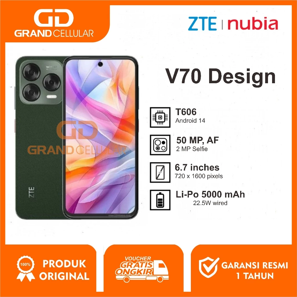 ZTE Nubia V70 Design 8/128GB Garansi Resmi
