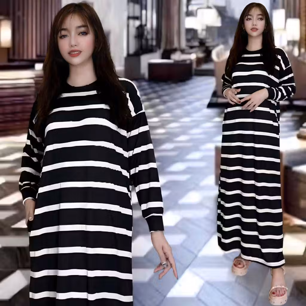 TASYA LD 120 DRESS MAXY OVERSIZE BAHAN KNIT KEKINIAN
