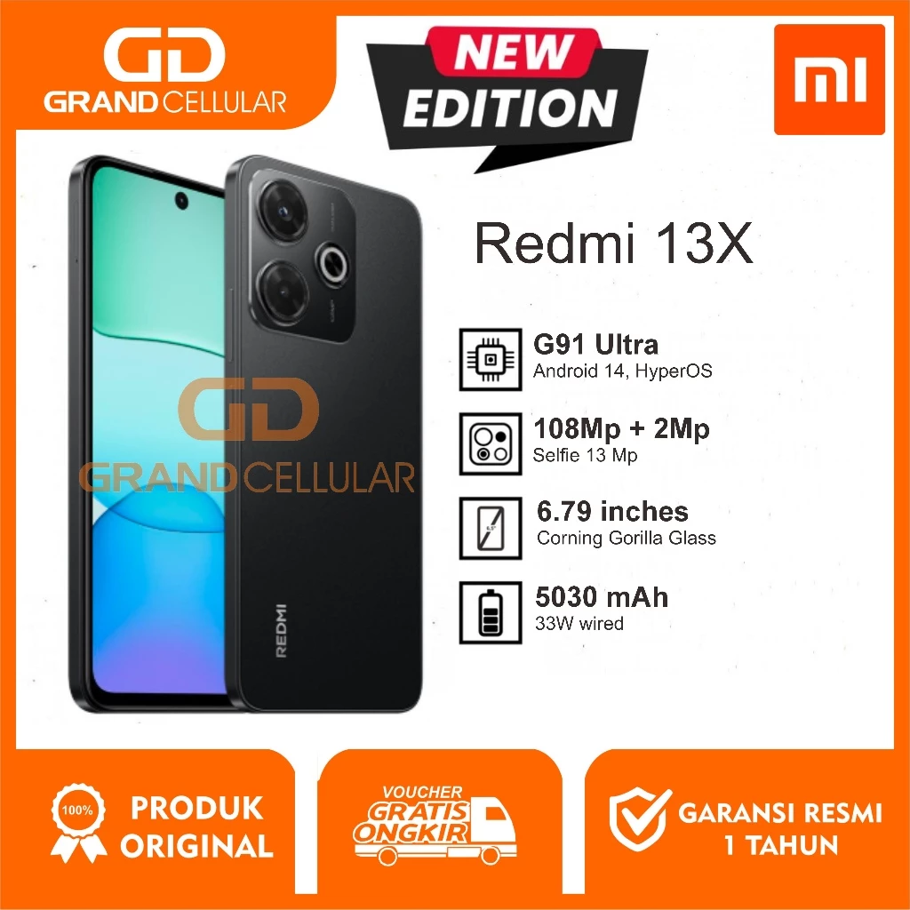 Redmi 13x [8/256GB] - [8/128GB] Garansi Resmi