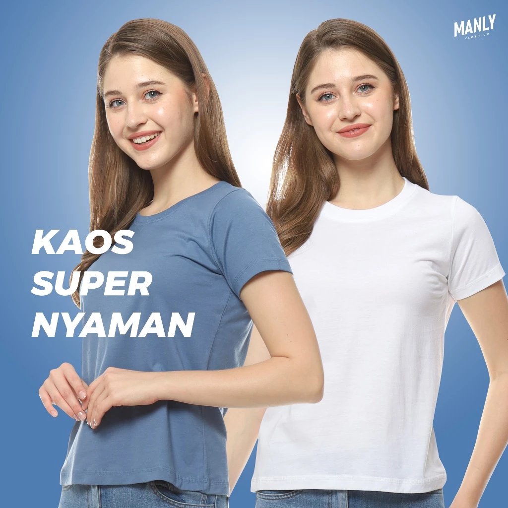 RegulerFit Women Basic T-Shirt with Premium Cotton Combed 30s Kaos Polos Cewek