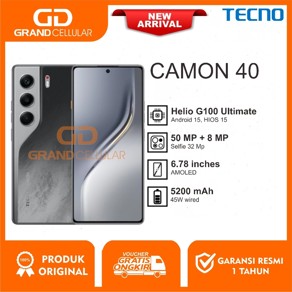 Tecno Camon 40 [8/256GB] - [8/128GB] Garansi Resmi
