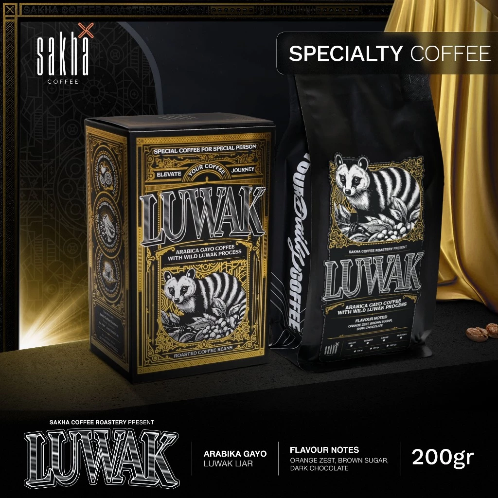 Kopi Luwak Liar Arabika Gayo Aceh Arabica Coffee Roast Beans Biji Bubuk Espresso Sakha Roastery