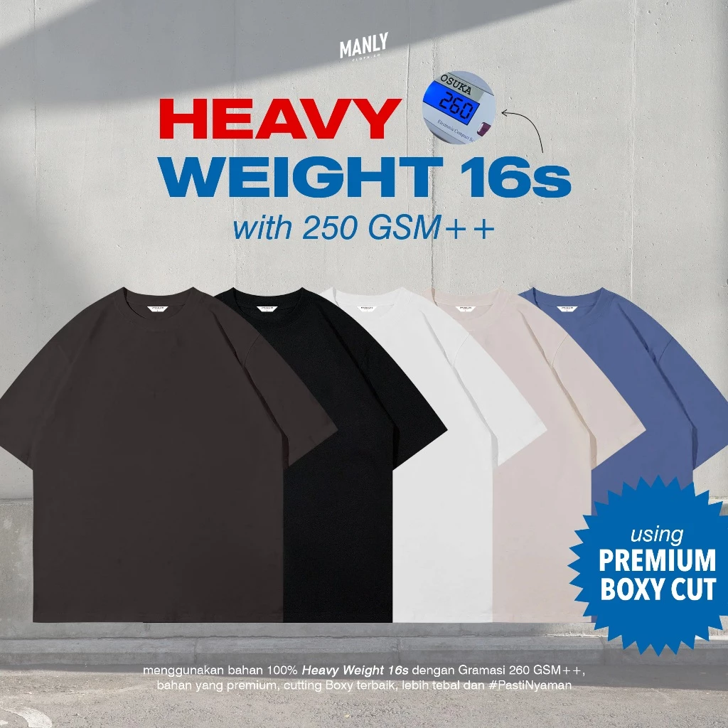 MANLY - 16s Signature Heavy Weight Boxy Crop T-Shirt