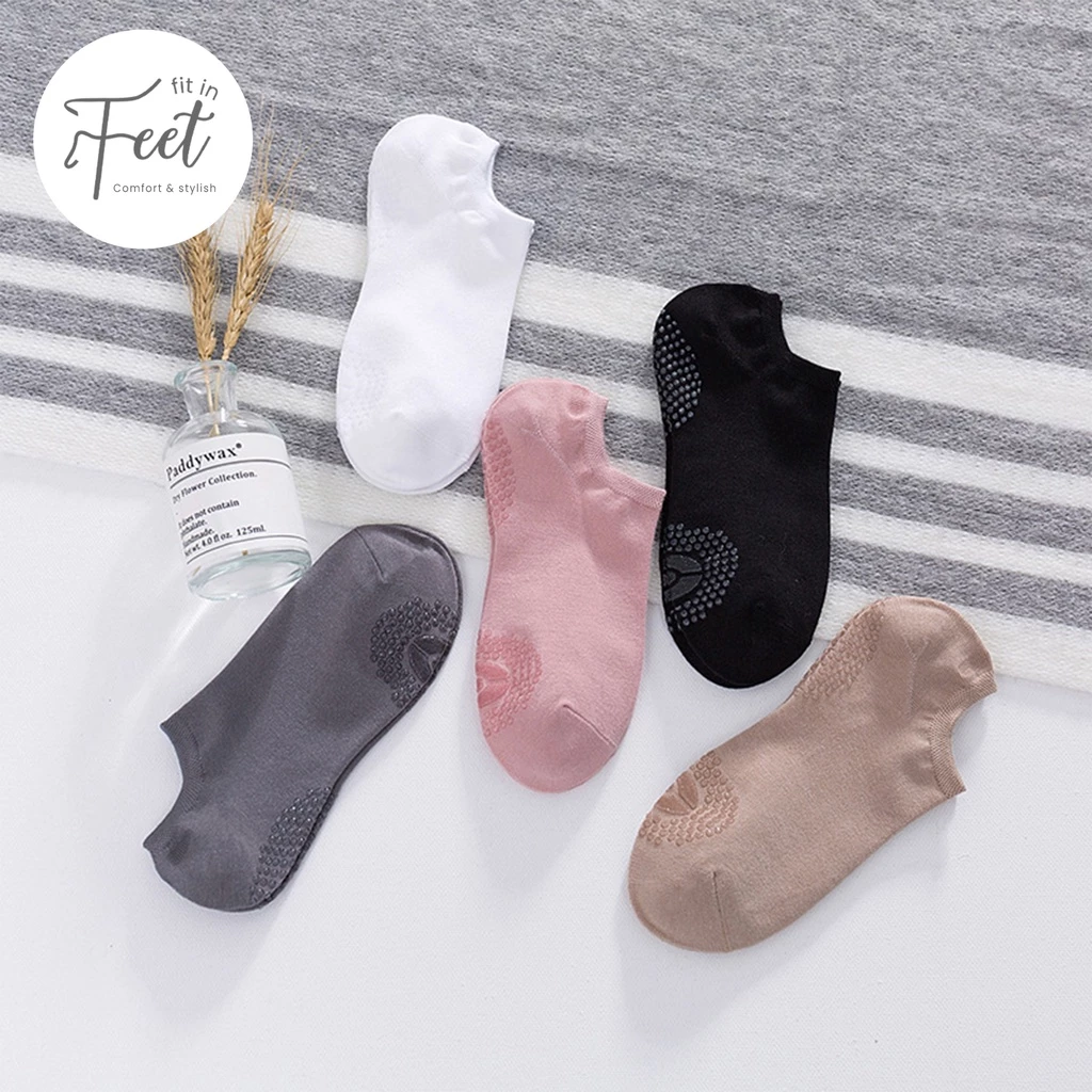 FIT IN FEET - ANKLE SOCKS ANTI SLIP /  Kaos Kaki Semata Kaki Anti Slip / Tawaf Polos