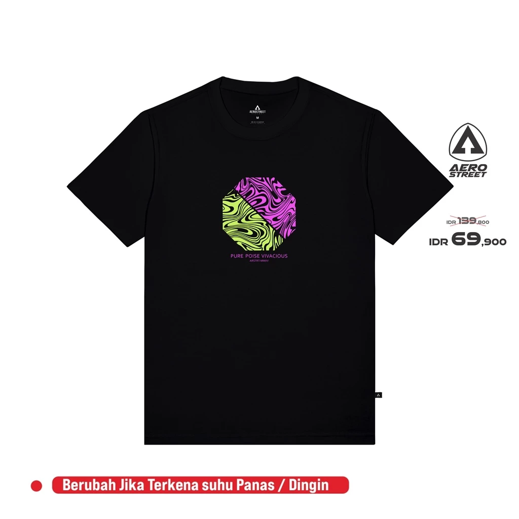 Aerostreet T Shirt Armania Thermocromic Hitam - Kaos T-Shirt Tshirt AABAA