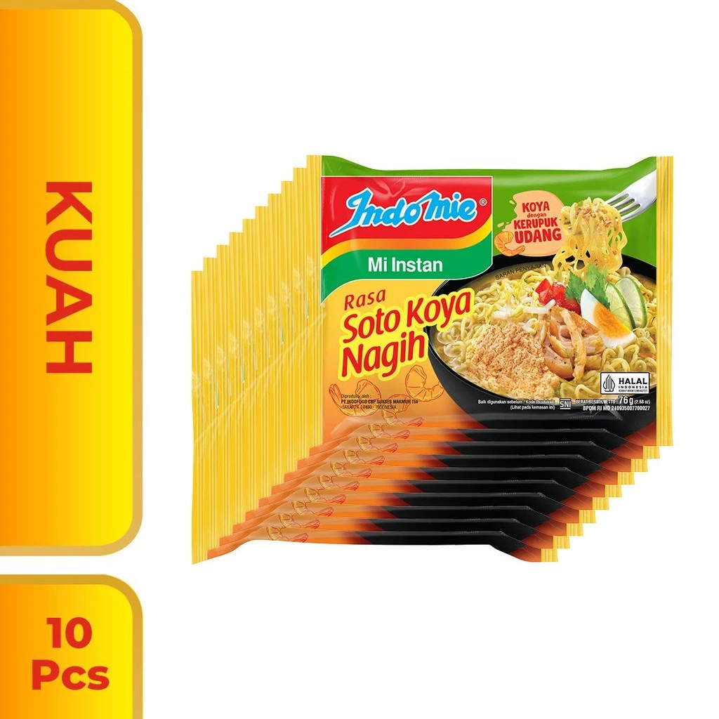10 PCS - Indomie Rasa Soto Koya Nagih 76 Gr