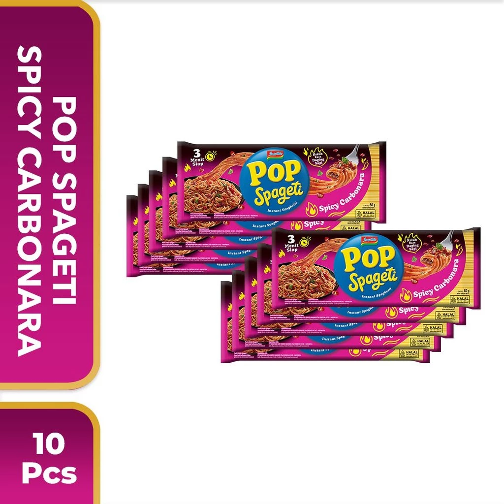 10 PCS - Pop Spageti Spicy Carbonara 84 Gr
