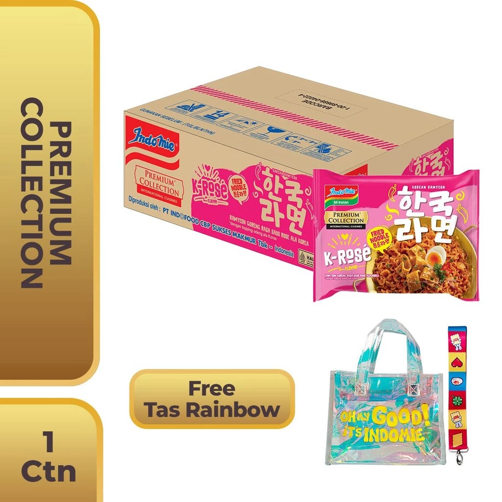 1 Dus isi 20 Pcs - Indomie Korean K-Rose + Free Rainbow Bag